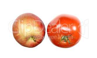 red tomato and apple