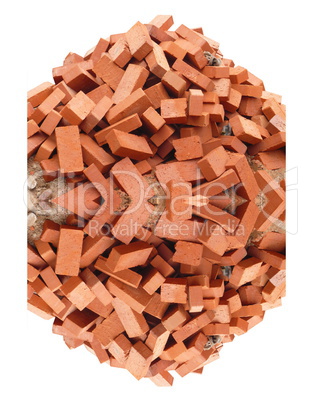heap of red brick  isolated