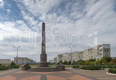 Monument to the heroes of the Second World War in Yuzhny city, U