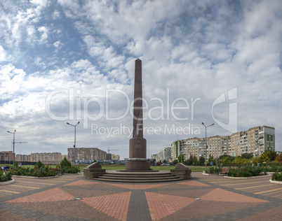Monument to the heroes of the Second World War in Yuzhny city, U