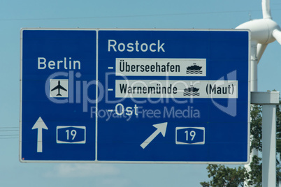 Highway sign in Germany