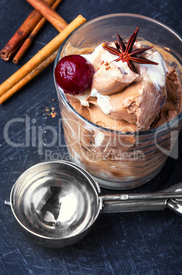 Ice-cream with cherry flavor