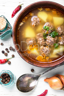 soup with meat balls