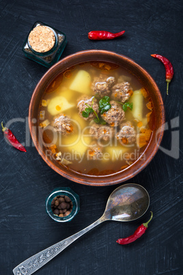 soup with meat balls