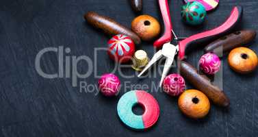 Bright wooden beads