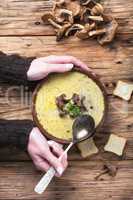 Rustic mushroom soup