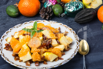 Christmas exotic fruit salad