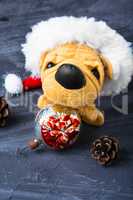 Christmas decoration with toy dog