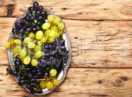 grapes on a tray