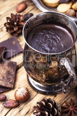 Melting chocolate in a metal cup