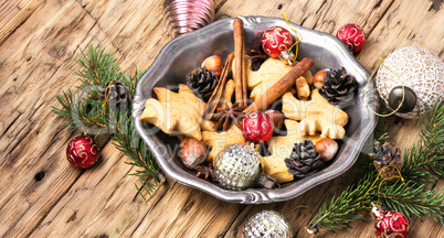 Christmas cookies and baubles