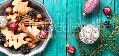 Christmas cookies and baubles