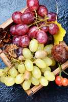 Autumn background with grapes.