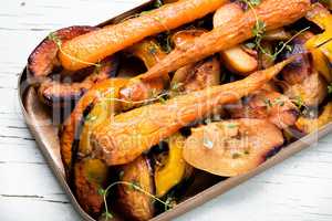 Baked pumpkin with carrots
