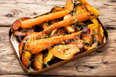 Baked pumpkin with carrots