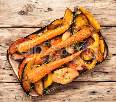 Baked pumpkin with carrots