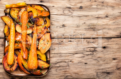 Baked pumpkin with carrots