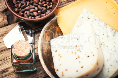 Swiss cheese with pine nuts