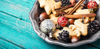 Plate with Christmas cookies