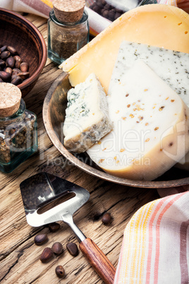 Different kinds of cheeses
