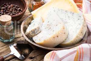 Different kinds of cheeses