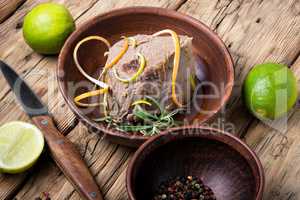 Beef meat with lime