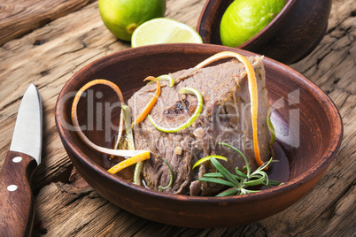 Beef meat with lime