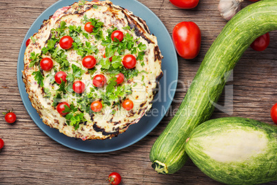 Homemade vegetable pie of zucchini