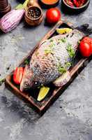 Fresh sea fish with vegetables