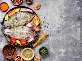 Fresh sea fish with vegetables