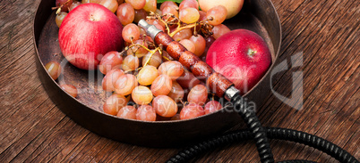 smoke hookah with grapes