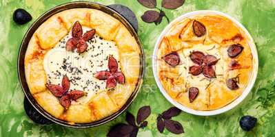 Italian focaccia with figs