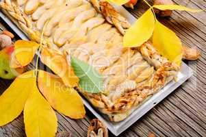 Homemade autumn pear cake