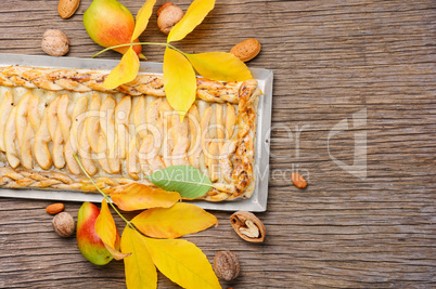 Homemade autumn pear cake