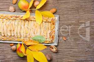 Homemade autumn pear cake