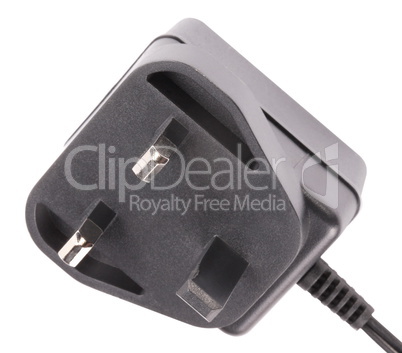 UK Outlet Plug with Cord Isolated