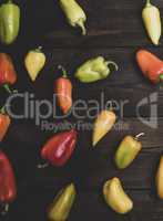 fresh green, yellow and red peppers