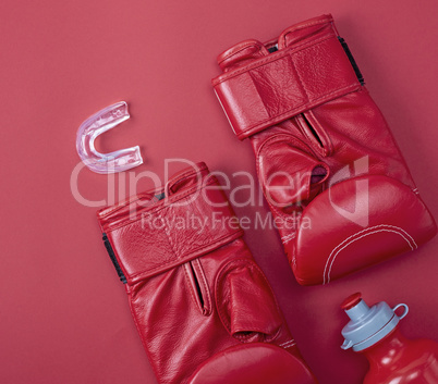 red boxing sport gloves