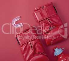 red boxing sport gloves