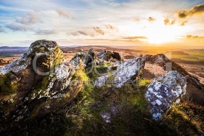 Backlighted Roc'h Trevezel by the sunset