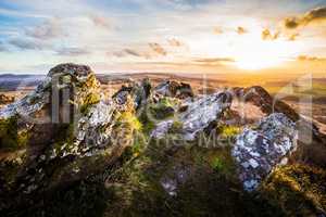 Backlighted Roc'h Trevezel by the sunset