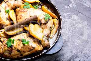 Chicken stewed in pear