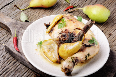 Chicken stewed in pear