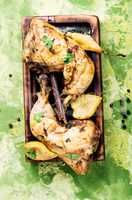 Chicken stewed in pear