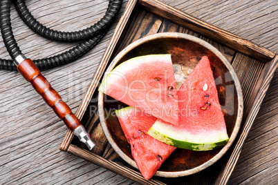 Stylish retro hookah with watermelon flavor