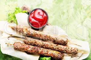 Shish kebab on a stick