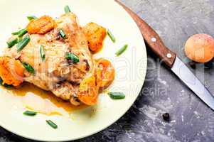 Chicken stewed in apricots