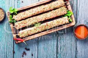 Traditional meat kebab with spices.