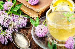 Summer herbal tea with clover