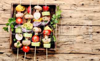 Vegetables grilled skewers